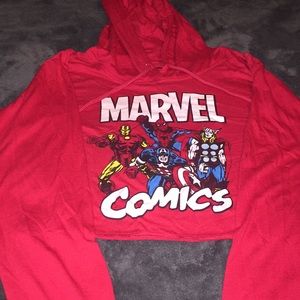 I am selling a red marvel comics crop top